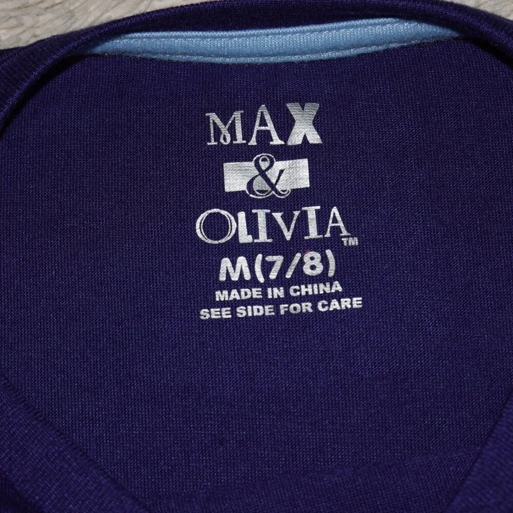 Girls Medium 7/8 Max & Olivia Long Sleeve Pajama Top This Girl Loves Weekends